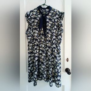 Navy Floral Dress